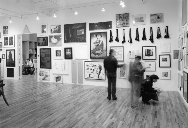 Installation view, Auction for Action, Paula Cooper Gallery, 155 Wooster Street, New York, November 27 - 30, 1990. © Debra H. George. Courtesy Paula Cooper Gallery, New York. Photo: D. James Dee.