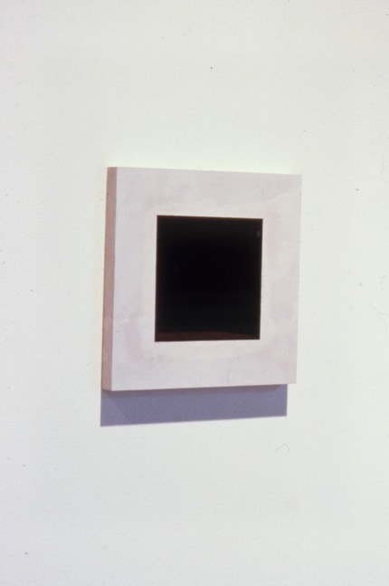 Jackie Winsor &quot;Inset Wall Piece Gray with Maroon Interior&quot; 1988-89 Cement and pigment 11&quot; x 11&quot; x 5&quot;