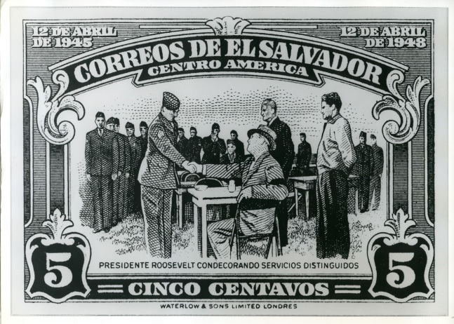 Jonathan Borofsky &quot;El Salvador Stamp&quot; 1983 Silkscreen on paper, mounted on canvas 75 1/2&quot; x 109&quot;