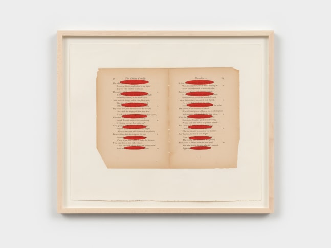 Terry Adkins Paradiso, 2001 acrylic on book pages, mounted to heavyweight hot press cotton paper 15 x 18 in. (38.1 x 45.7 cm) frame: 17 3/8 x 20 5/8 x 1 1/2 in. (44.1 x 52.4 x 3.8 cm)