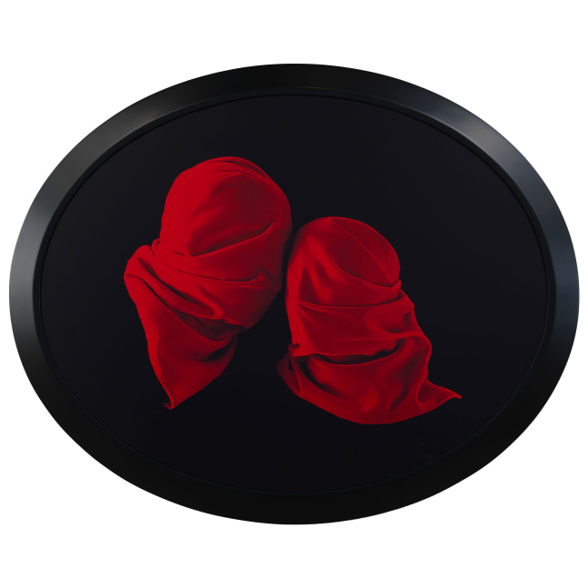 Sarah Charlesworth Red Veils, 1992-93 Cibachrome with lacquered wood frame 44 x 54 1/2 in. (111.8 x 138.4 cm) Edition of 6, + 2 APs