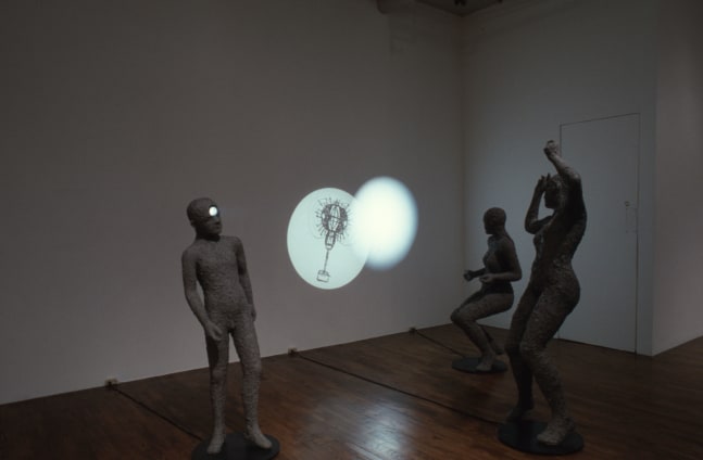 Installation view, Forms of Nature, Paula Cooper Gallery, 155 Wooster Street, New York, March 2 - 28, 1990. © Jonathan Borofsky. Courtesy Paula Cooper Gallery, New York. Photo: Geoffrey Clements.