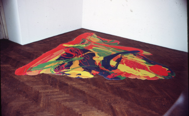 Lynda Benglis &quot;Bounce&quot; 1969 Poured pigmented polyurethane 161 1/2&quot; x 188&quot;