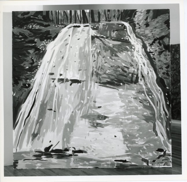 Jennifer Bartlett &quot;Up the Creek&quot; 1981-82 Casein on freestanding plaster wall 77&quot; x 77&quot; x 4 7/8&quot;