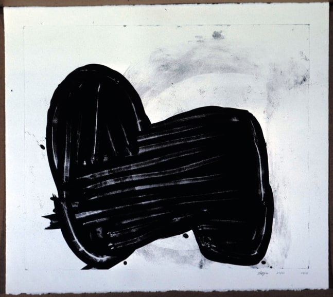 Joel Shapiro "Untitled" 1979 Lithograph on Rolled Arches Cover 320gm, printed in black from an aluminum plate 37 x 42 in.
