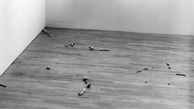 Installation view, Joel Shapiro, Paula Cooper Gallery, 155 Wooster Street, New York, February 9 - March 6, 1974. © 2025 Joel Shapiro / Artists Rights Society (ARS), New York. Courtesy Paula Cooper Gallery, New York. Photo: James Dee.