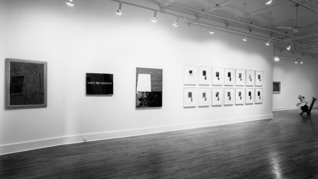 Installation view, Trisha Brown Dance Company Benefit Art Sale, Paula Cooper Gallery, 149 Wooster Street, New York, April 11 - 21, 1990. Photo: Andrew Moore.