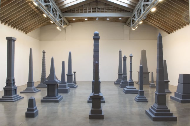 Installation view, Proposal for White and Indian Dead Monument Transpositions, Washington, D.C., Paula Cooper Gallery, 534 W 21st Street, New York. September 23 - October 22, 2005. © Sam Durant. Courtesy Paula Cooper Gallery, New York