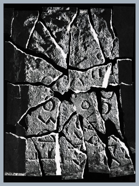 Sarah Charlesworth Stone Tablet, 1981 black and white mural print, mounted with lacquered wood frame frame: 65 7/8 x 49 7/8 x 1 5/8 in. (167.3 x 126.7 x 4.1 cm) Edition of 3, + 2 APs