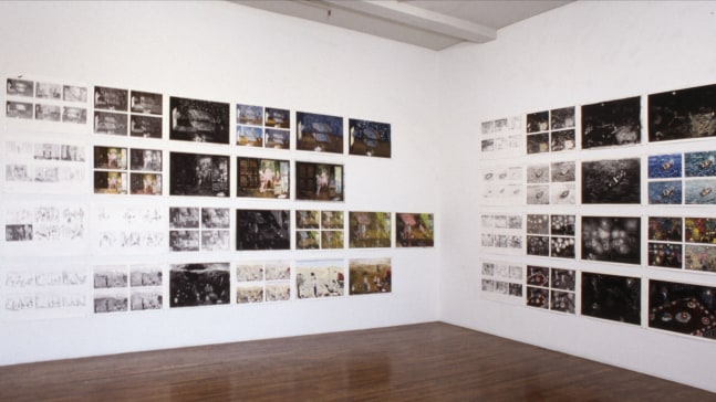 Installation view, EARTH Paintings and Drawings, Paula Cooper Gallery, 155 Wooster Street, New York, May 2 - 31, 1995. © Jennifer Bartlett. Courtesy Paula Cooper Gallery, New York, Marianne Boesky Gallery, New York, and The Jennifer Bartlett 2013 Trust.