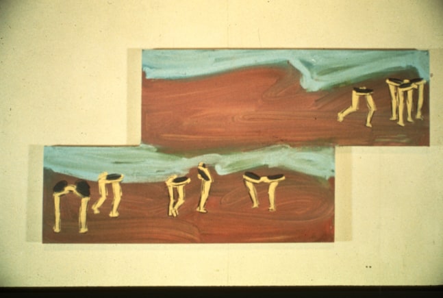 Michael Hurson &quot;Eyeglass Painting #6&quot; 1970 Oil and silkscreen on canvas 24&quot; x 48&quot;