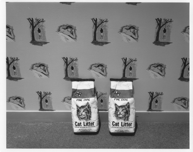 Robert Gober &quot;Hang Man/Sleeping Man&quot; 1989 silkscreen on paper 27&quot; x 30&quot; roll &quot;Cat Little&quot; 1989 plaster, ink, latex paint 16 1/2&quot; x 7 3/4&quot; x 4 1/2&quot;