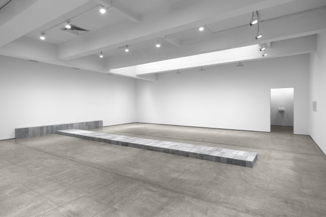 Installation view, Carl Andre, Paula Cooper Gallery, New York, January 9 – February 8, 2025. © 2025 Carl Andre / Artists Rights Society (ARS), New York. Courtesy Paula Cooper Gallery, New York. Photo: Steven Probert.