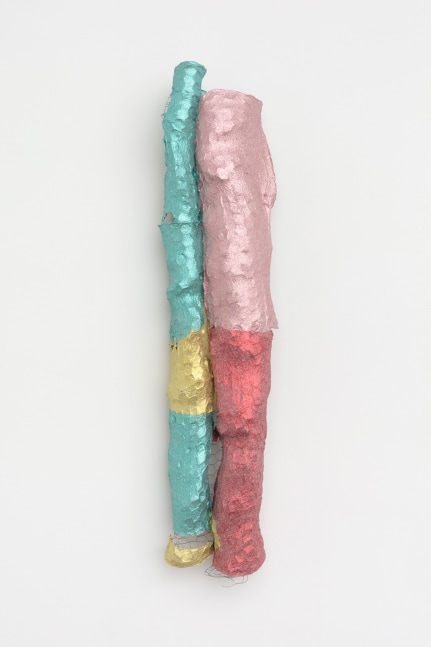 Lynda Benglis DOS (SHY FIVE), 2016 cast glitter on handmade paper over chicken wire 55 x 10 x 9 1/2 in. (139.7 x 25.4 x 24.1 cm)