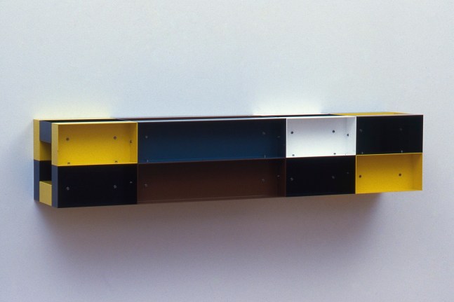 Donald Judd &quot;Untitled&quot; 1989 Paint on aluminum and galvanized 11 7/8&quot; x 11 x 11 7/8&quot;