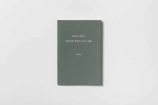 Adrian Piper Decide Who You Are Cover
