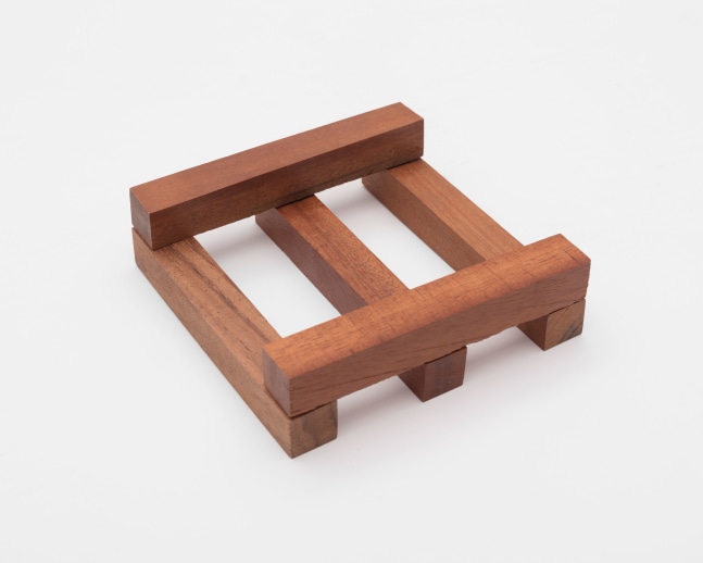 Carl Andre 5 Part Over and Under, 2016 wood each: 3/4 x 3/4 x 5 1/16 in. (1.9 x 1.9 x 12.9 cm) overall: 1 1/2 x 5 1/16 x 5 1/16 in. (3.8 x 12.9 x 12.9 cm)