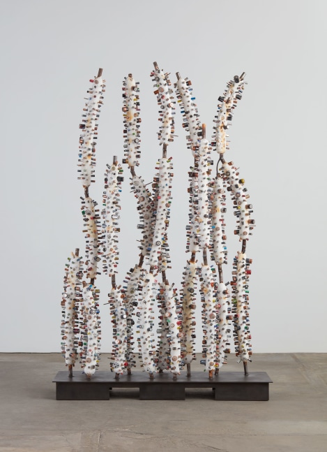 Evan Holloway Naming the Animals, 2017 plaster, steel, spent batteries 93 1/4 x 60 x 20 in. (236.9 x 152.4 x 50.8 cm)