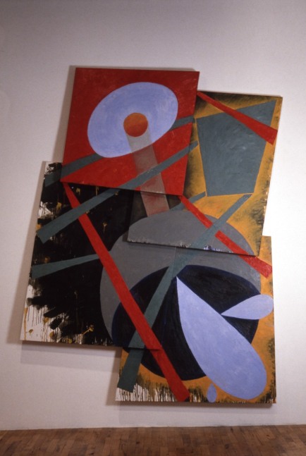 Elizabeth Murray &quot;Fly By' 1982 Oil on 4 canvases 106&quot; x 76&quot;