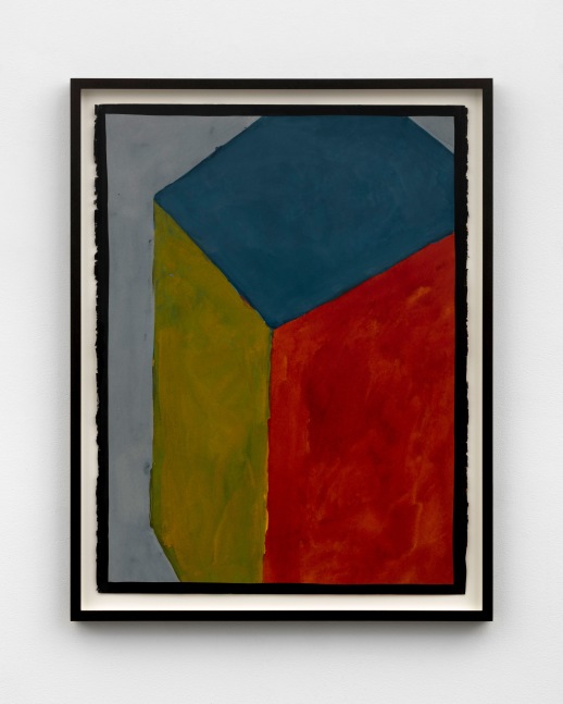 Sol LeWitt Cube with Colors Superimposed (sloppy), 1991 gouache on paper 30 x 22 x 1 1/2 in. (76.2 x 55.9 x 3.8 cm) frame: 32 3/4 x 25 1/2 in. (83.2 x 64.8 cm)
