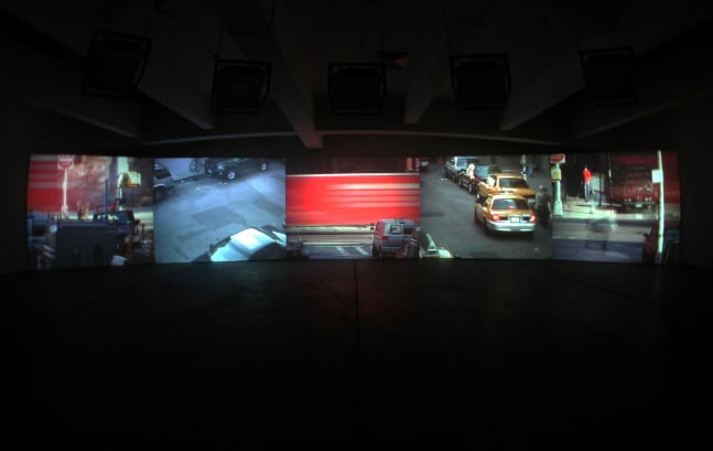 Installation view, Videodrones, Paula Cooper Gallery, 521 W 21st Street, New York. October 10 - November 17, 2001. © Céleste Boursier-Mougenot / ADAGP, Paris. Courtesy Paula Cooper Gallery, New York.