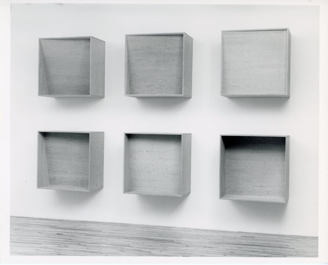 Donald Judd &quot;Untitled&quot; 1984 6 plywood units 102 1/4 x 165 3/8 x 23 5/8 in.