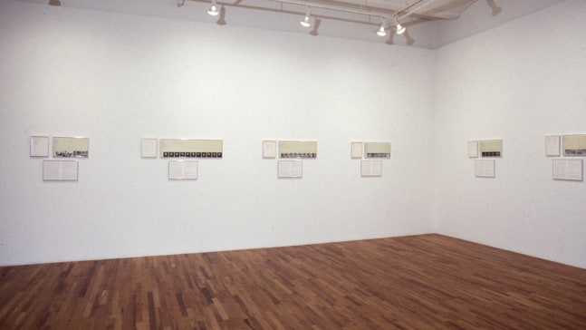 Installation view, The Hypothesis Series 1968-70, Paula Cooper Gallery, 149 Wooster Street, New York, March 3 - 24, 1994. Photo: Geoffrey Clements.