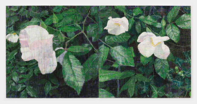 Jennifer Bartlett Rose, 2010-2011 oil on canvas diptych, each panel: 72 x 72 in. (182.9 x 182.9 cm) overall: 72 x 144 in. (182.9 x 365.8 cm)