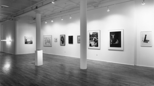 Installation view, Trisha Brown Dance Company Benefit Art Sale, Paula Cooper Gallery, 149 Wooster Street, New York, April 11 - 21, 1990. Photo: Andrew Moore.