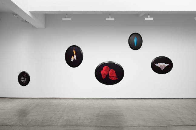 Installation view, Sarah Charlesworth: Desire and Seduction,  Paula Cooper Gallery, New York, February 20– March 29, 2025. © The Estate of Sarah Charlesworth. Courtesy Paula Cooper Gallery, New York. Photo: Steven Probert