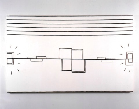 Dan Walsh "Projection" 1998 Acrylic on canvas 55" x 90"