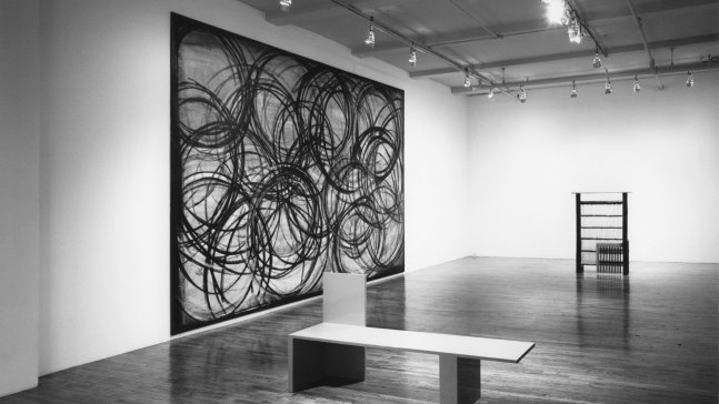 Installation view, Sculpture, Furniture, Paintings and Drawings, Paula Cooper Gallery, 155 Wooster Street, January 26 - February 23, 1991. © Robert Wilson. Courtesy Paula Cooper Gallery, New York. Photo: Geoffrey Clements.