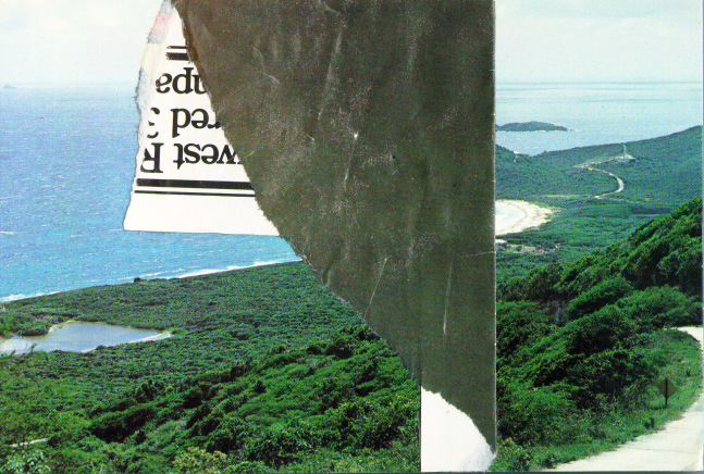 Ellsworth Kelly "Oyster Pond" 1978 Postcard collage 4" x 6"
