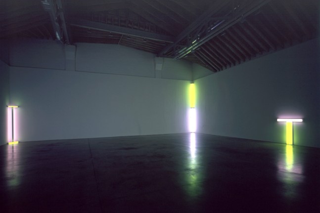Installation view, Sculpture, Paula Cooper Gallery, 534 W 21st Street, New York. © 2025 Dan Flavin / Artists Rights Society (ARS), New York. Courtesy Paula Cooper Gallery, New York.