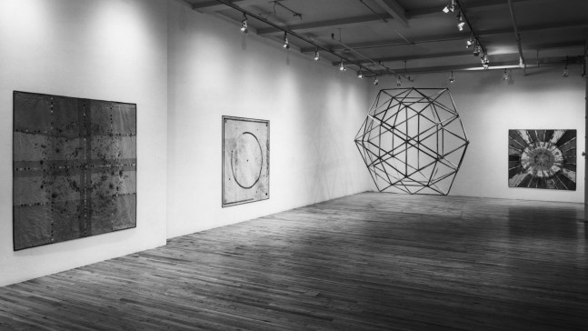 Installation view, Alan Shields, Paula Cooper Gallery, 155 Wooster Street, New York, January 9 - February 1, 1986. © 2025 Alan Shields / Artists Rights Society (ARS), New York. Courtesy Paula Cooper Gallery, New York. Photo: Geoffrey Clements
