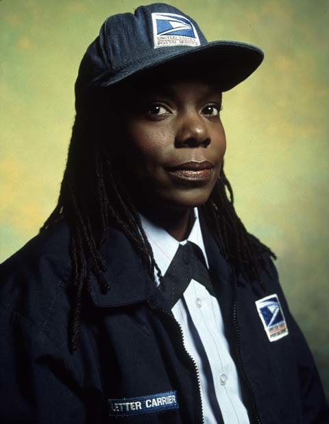 Andres Serrano "America (Beverly Pabon, U.S. Postal Carrier" 2002 Cibachrome, silicone, plexiglas, wood frame 60 x 49 1/2 in.