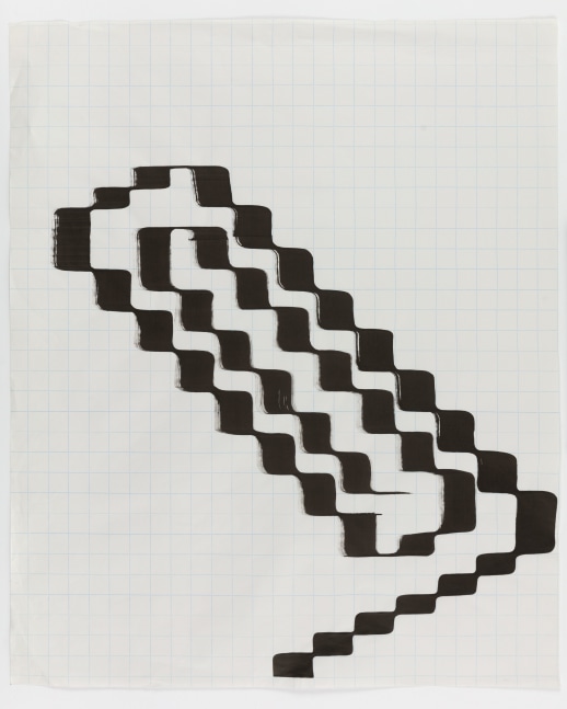 Tauba Auerbach Ligature Drawing, 9 September 2017, 2017 ink on paper 32 3/4 x 27 in. (83.2 x 68.6 cm)