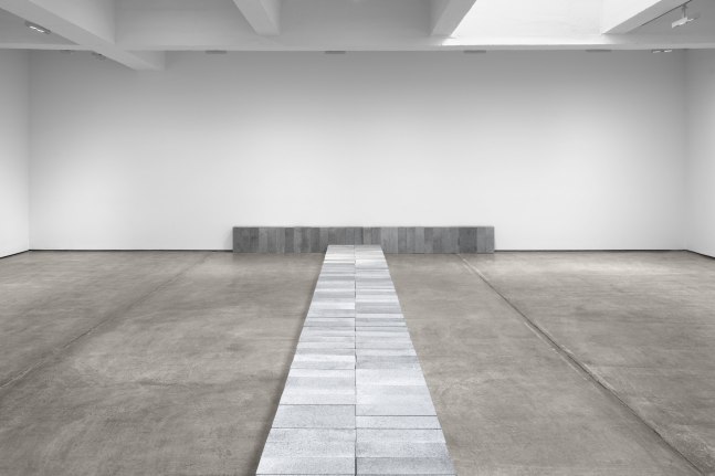 Installation view, Carl Andre, Paula Cooper Gallery, New York, January 9 – February 8, 2025. Courtesy Paula Cooper Gallery, New York. © 2025 Carl Andre / Artists Rights Society (ARS), New York. Courtesy Paula Cooper Gallery, New York. Photo: Steven Probert