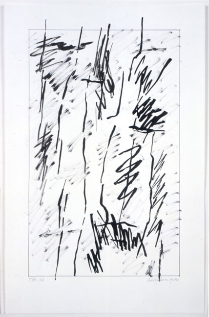 Jan J. Schoonhoven T 84-73, 1984 black ink on paper 19 1/2 x 12 1/2 x 1 3/4 in. (49.5 x 31.8 x 4.4 cm) frame: 26 3/4 x 19 7/8 in. (67.9 x 50.5 cm)