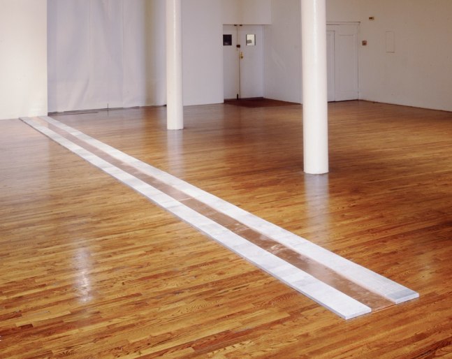 Carl Andre &quot;Copper Blue Vein&quot; 1990 Copper and limestone 1 x 449 x 23 5/8 in.