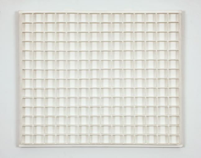 Jan J. Schoonhoven R74-13, 1974 plaster relief, cardboard, wood 22 7/8 x 27 3/16 in. (58.1 x 69.1 cm)