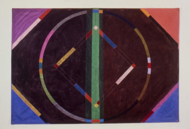 Alan Shields &quot;Mt. St. Helena&quot; 1980 Acrylic and stitching on canvas 5' 11&quot; x 8' 8&quot;