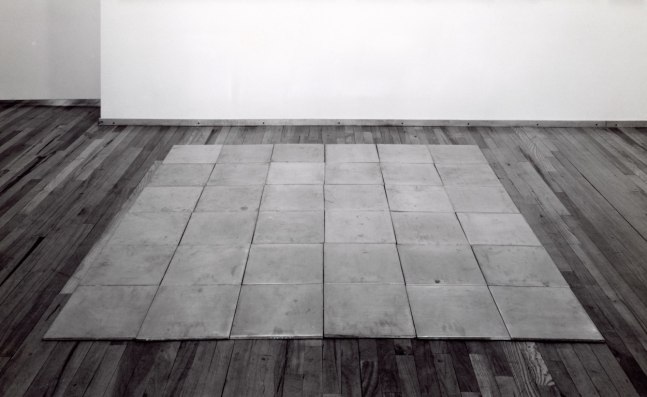 Carl Andre &quot;Zinc-Zinc Plain, NY&quot; 1969 36 unit square 3/8&quot; x 72&quot; x 72&quot; overall