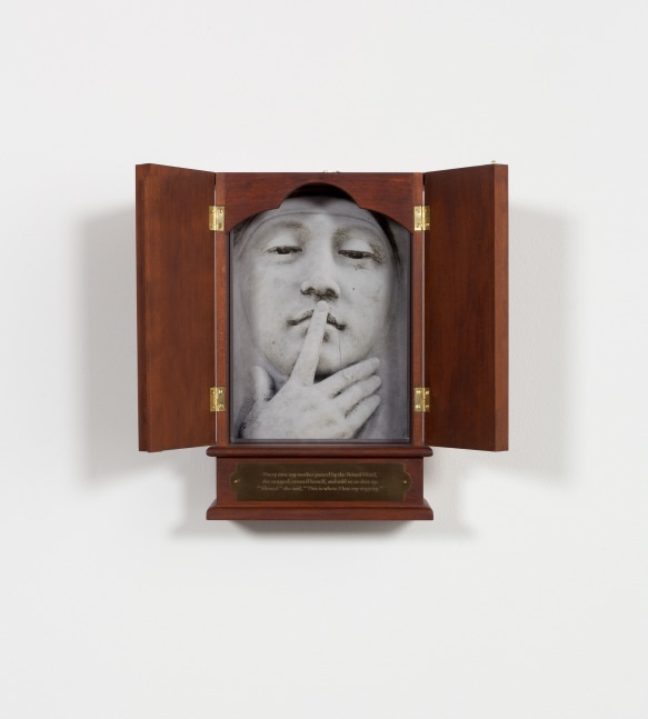 Sophie Calle Silence, 2012 inkjet print on fine art cotton Hahnehühle paper, mounted on aluminum in brass-hinged wooden box 14 3/16 x 9 7/16 x 3 15/16 in. (36 x 24 x 10 cm)