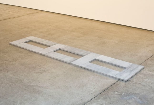 Carl Andre "Limestone Tricel" 2009 10 unit Belgian blue limestone ractangle overall: 1 x 23 1/2 x 102 3/8 in.