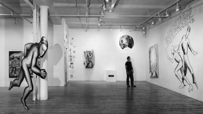 Installation view, Jonathan Borofsky, Paula Cooper Gallery, 155 Wooster Street, New York, March 10 - April 7 1979. © Jonathan Borofsky. Courtesy Paula Cooper Gallery, New York. Photo: Geoffrey Clements.