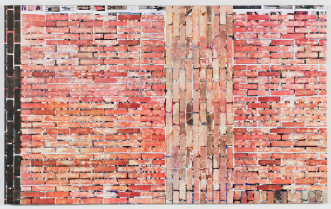 Kelley Walker "Untitled" 2008 Four-color process silkscreen on canvas with Vogue, Collection  Fall/Winter  20 x 74 in.