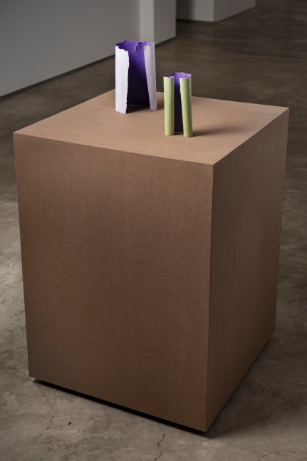 PS7, 2025
Folded handmade paper, acrylic, gesso
Sheet 1:  7.8 x 3.1 x 3.1 inches / 20 x 8 x 8 cm
Sheet 2: 6.6 x 1.9 x 1.1 inches / 17 x 5 x 3 cm