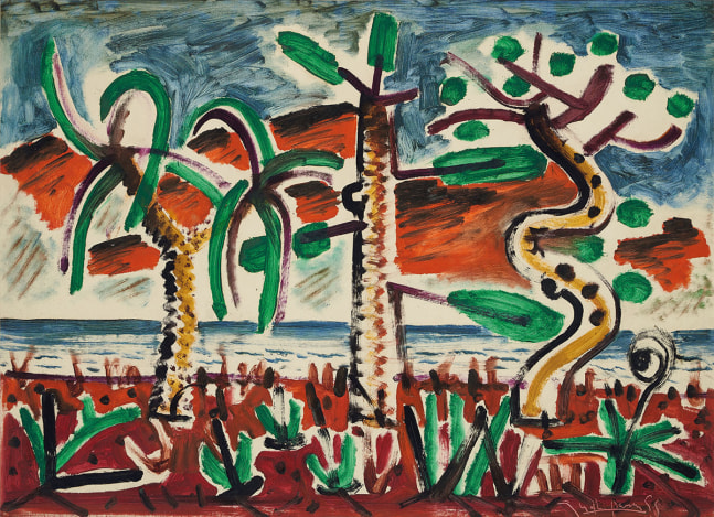 Three Trees on a Beach,1999 (from the Resurrection series)
Oil on paper
21 x 28 inches (53 x 71 cm)