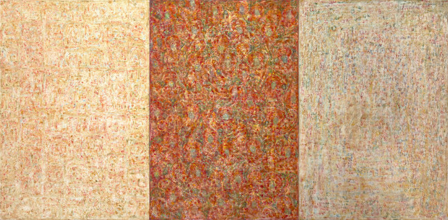 Breath 24, 2025
Casein&amp;ndash;based pigment on rice paper pasted on canvas
36 x 72 inches / 91.4 x 182 cm (triptych)